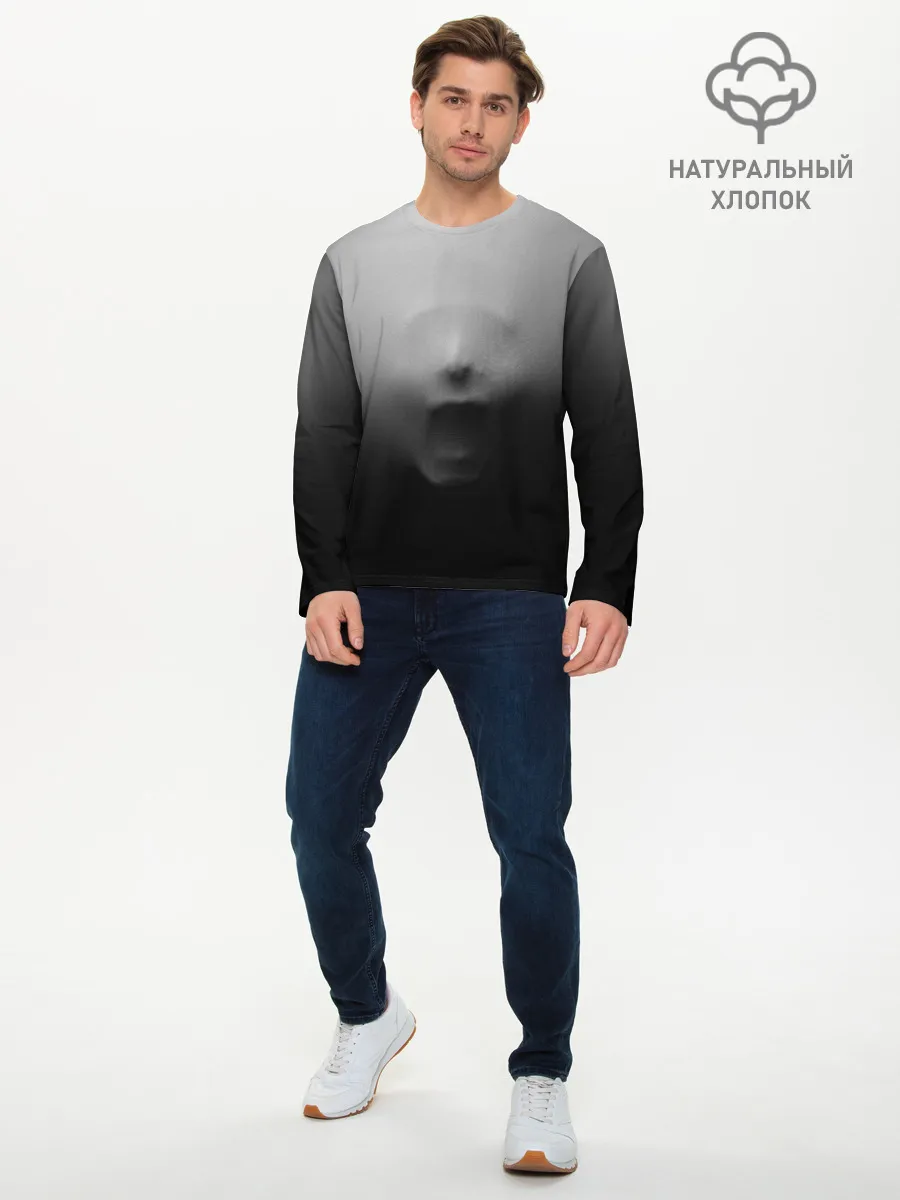 Мужской лонгслив базовый / Кричащее Лицо Внутри
