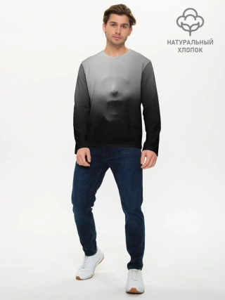 Мужской лонгслив базовый / Кричащее Лицо Внутри