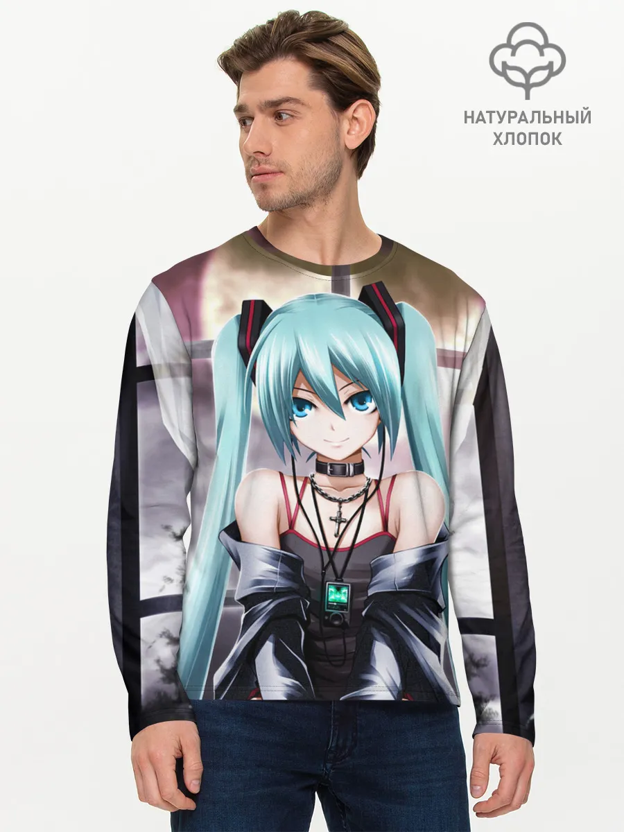 Мужской лонгслив базовый / Мику Хацунэ