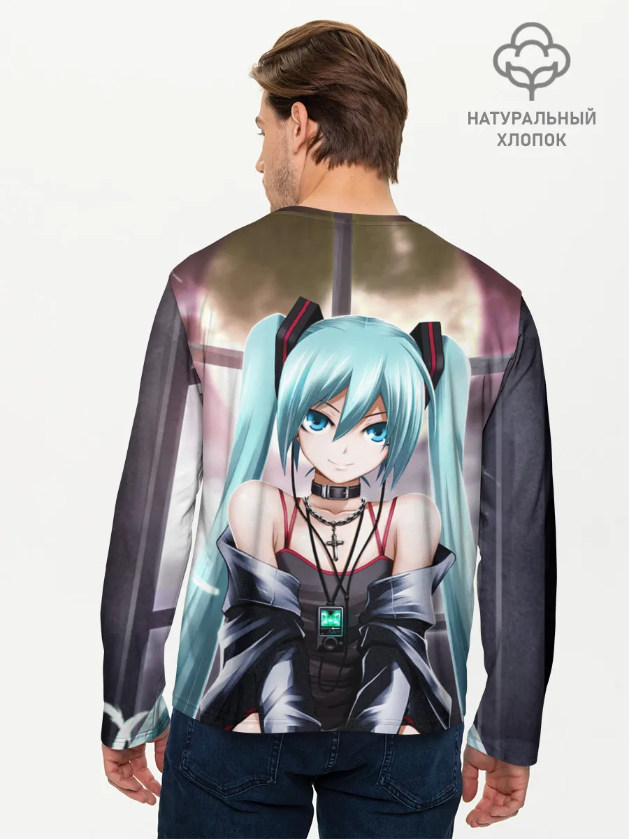 Мужской лонгслив базовый / Мику Хацунэ