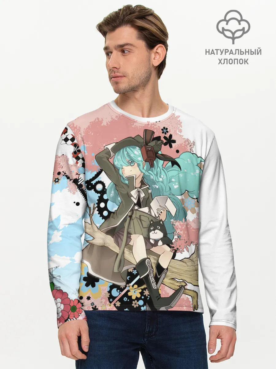 Мужской лонгслив базовый / Мику Хацунэ