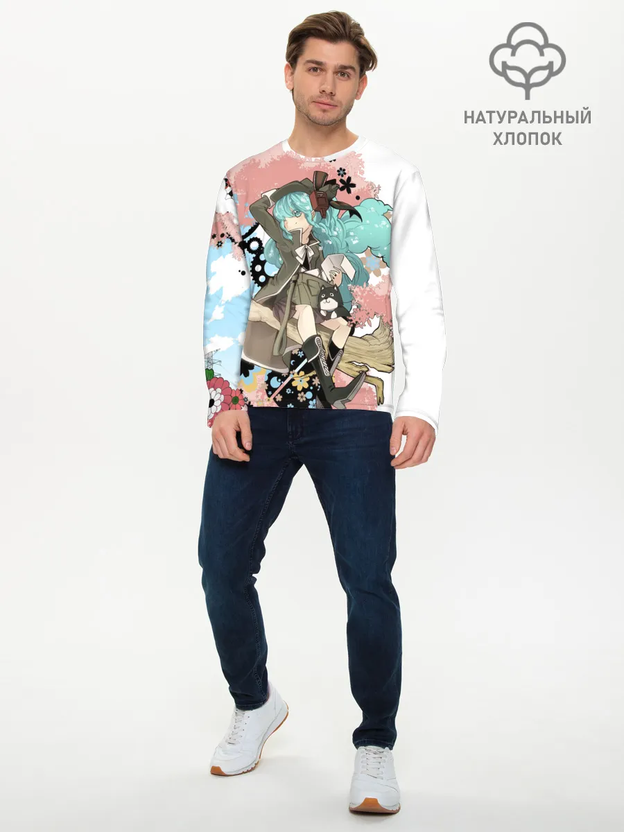 Мужской лонгслив базовый / Мику Хацунэ