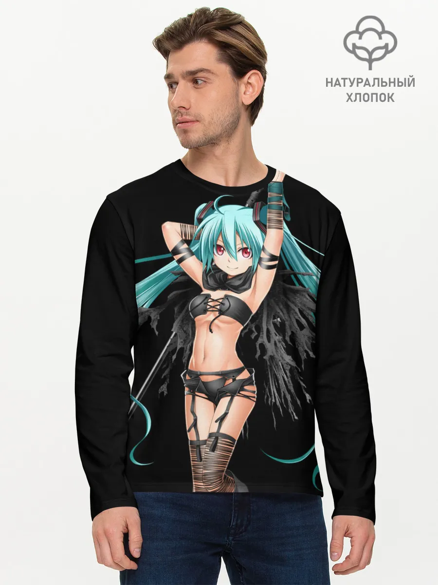 Мужской лонгслив базовый / Мику Хацунэ
