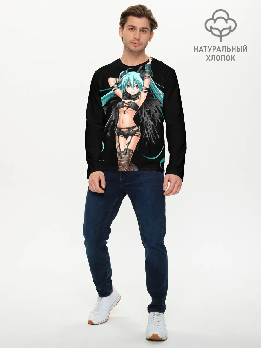 Мужской лонгслив базовый / Мику Хацунэ