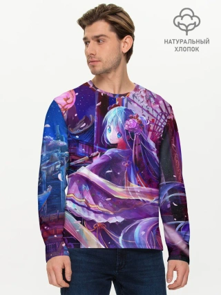 Мужской лонгслив базовый / Волшебная Хацуне Мику