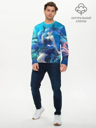 Мужской лонгслив базовый / Подводная Хацуне Мику