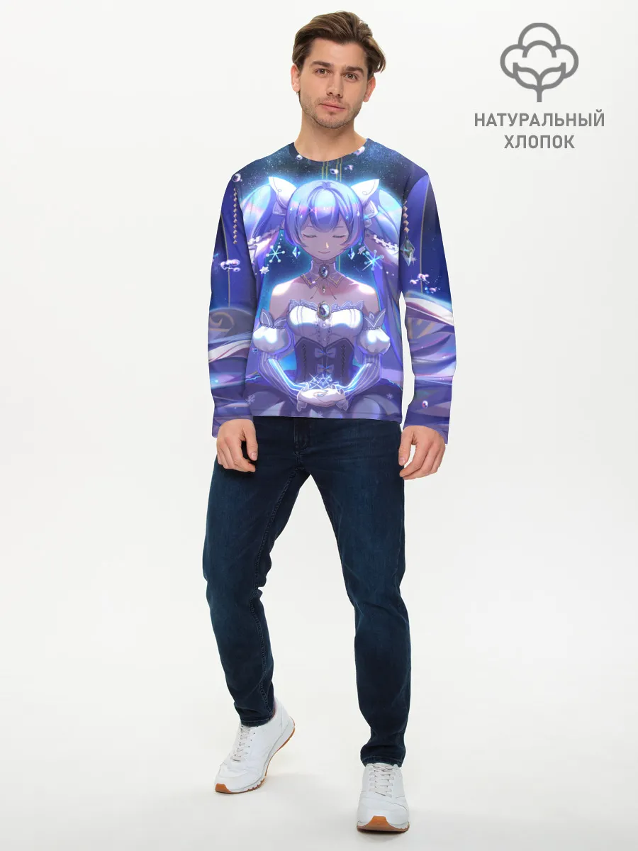 Мужской лонгслив базовый / Хатцуне Мику медитирует