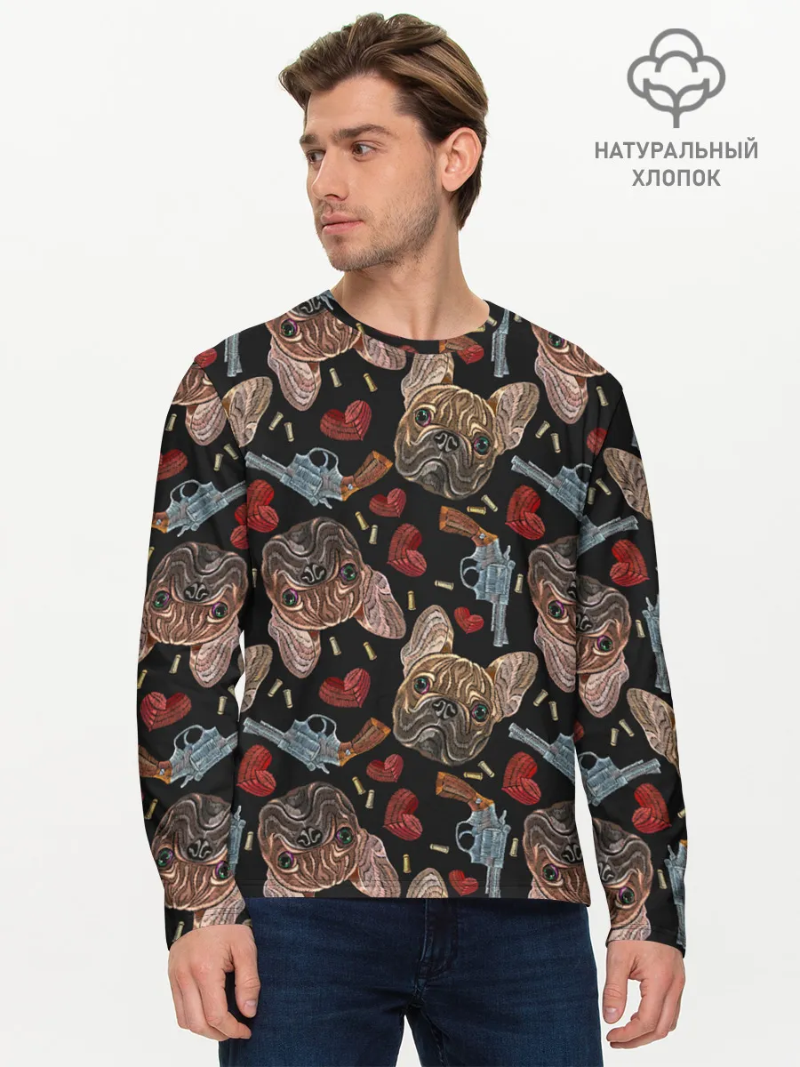 Мужской лонгслив базовый / Бульдоги