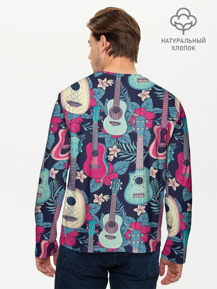 Мужской лонгслив базовый / Укулеле фруктовые