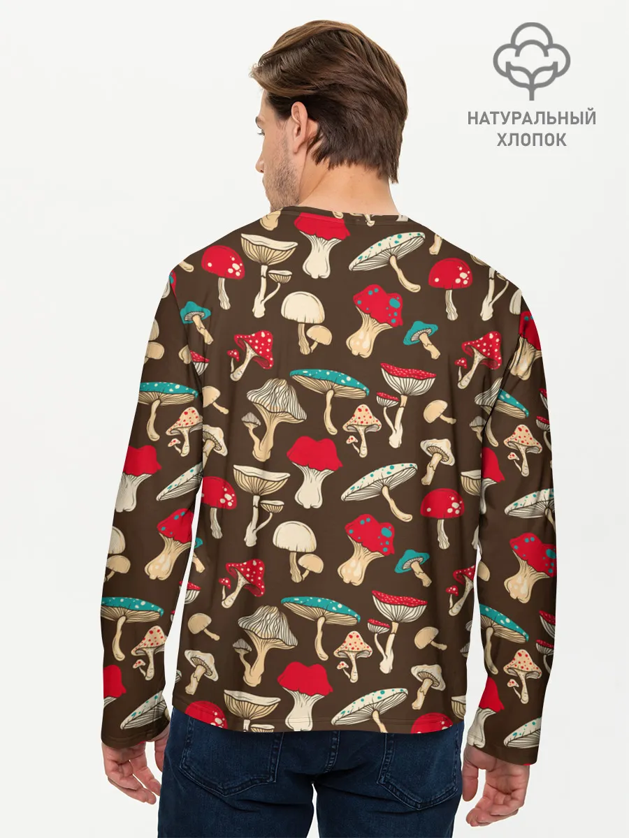 Мужской лонгслив базовый / Грибы