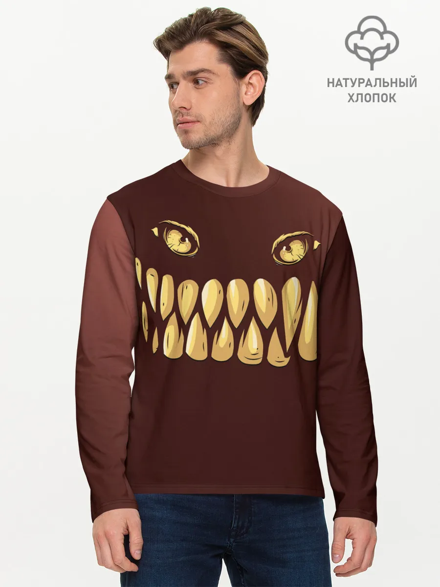 Мужской лонгслив базовый / Зубастик