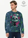 Мужской лонгслив базовый / Череп В Цветах