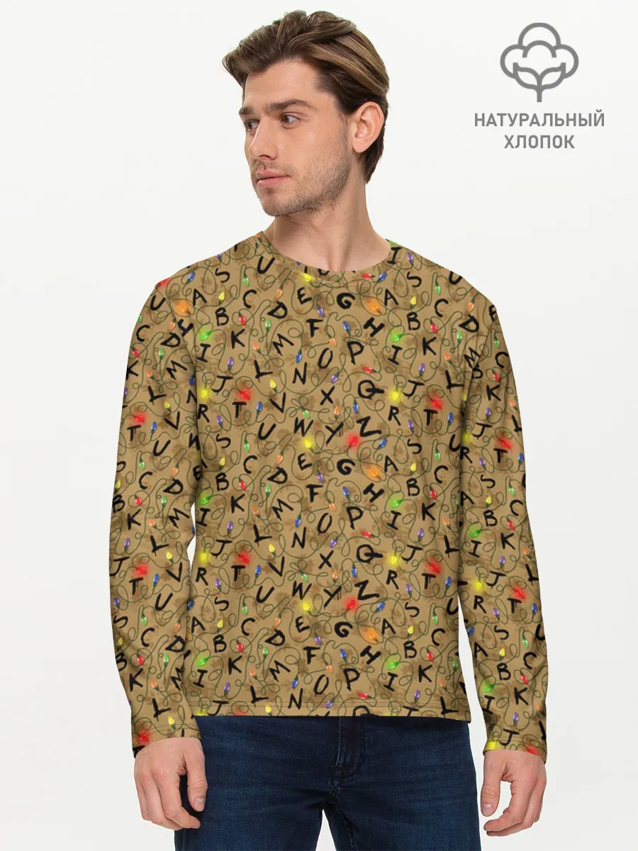 Мужской лонгслив базовый / STRANGER THINGS PATTERN