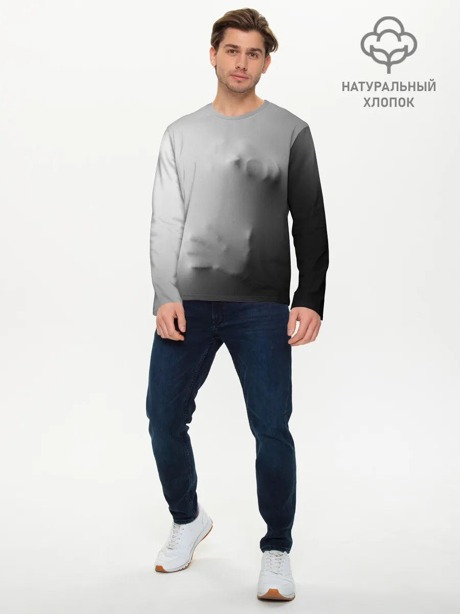 Мужской лонгслив базовый / Кричащее Лицо Внутри