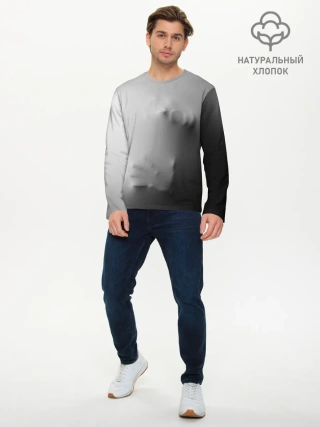 Мужской лонгслив базовый / Кричащее Лицо Внутри