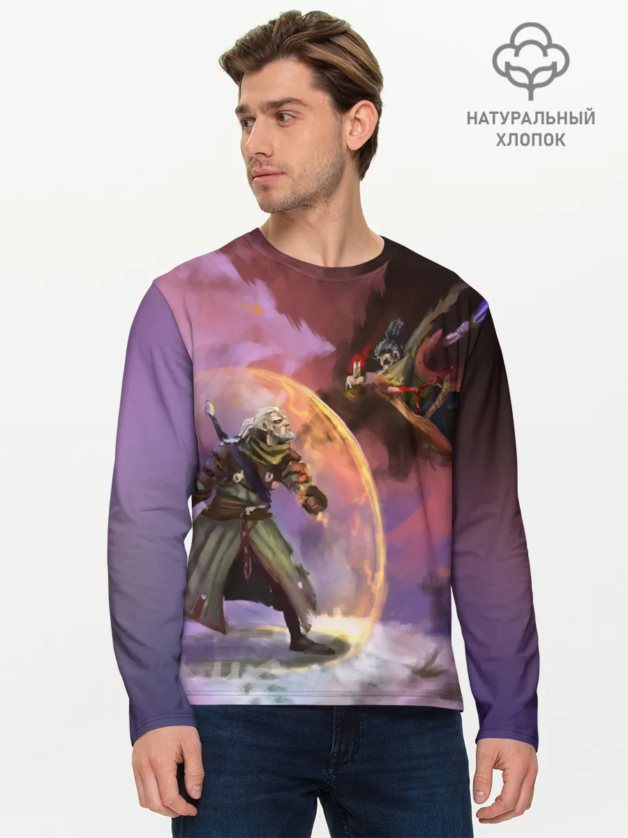 Мужской лонгслив базовый / Ведьмак и Секиро