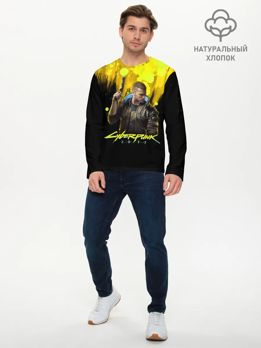 Мужской лонгслив базовый / CYBERPUNK 2077