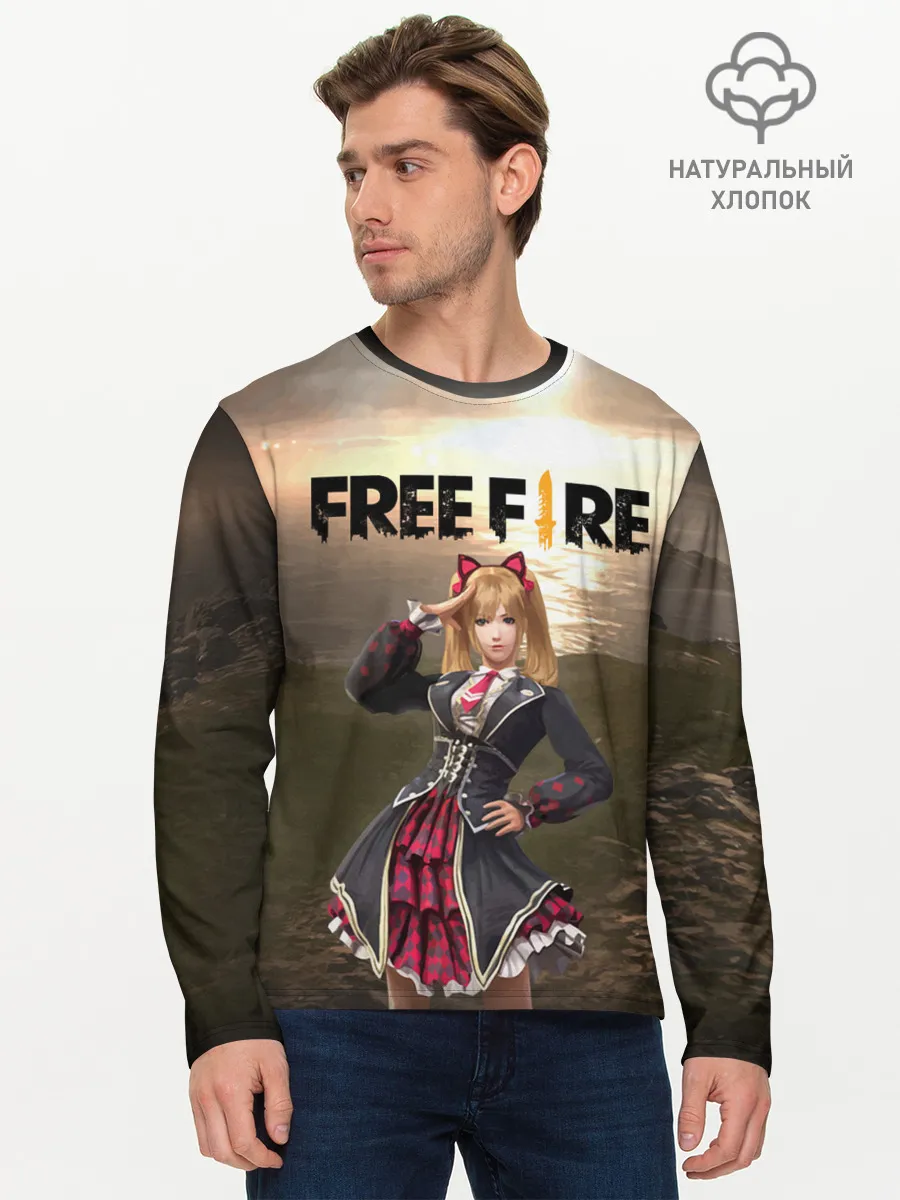 Мужской лонгслив базовый / FREE FIRE - Caroline