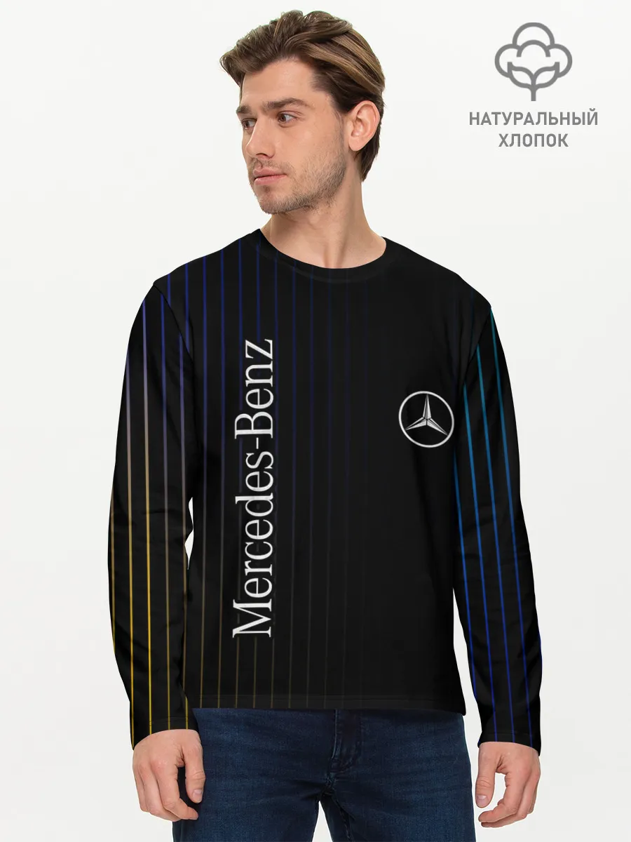 Мужской лонгслив базовый / Mercedes