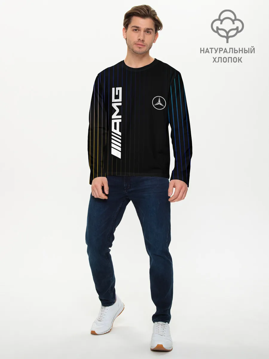 Мужской лонгслив базовый / Mercedes