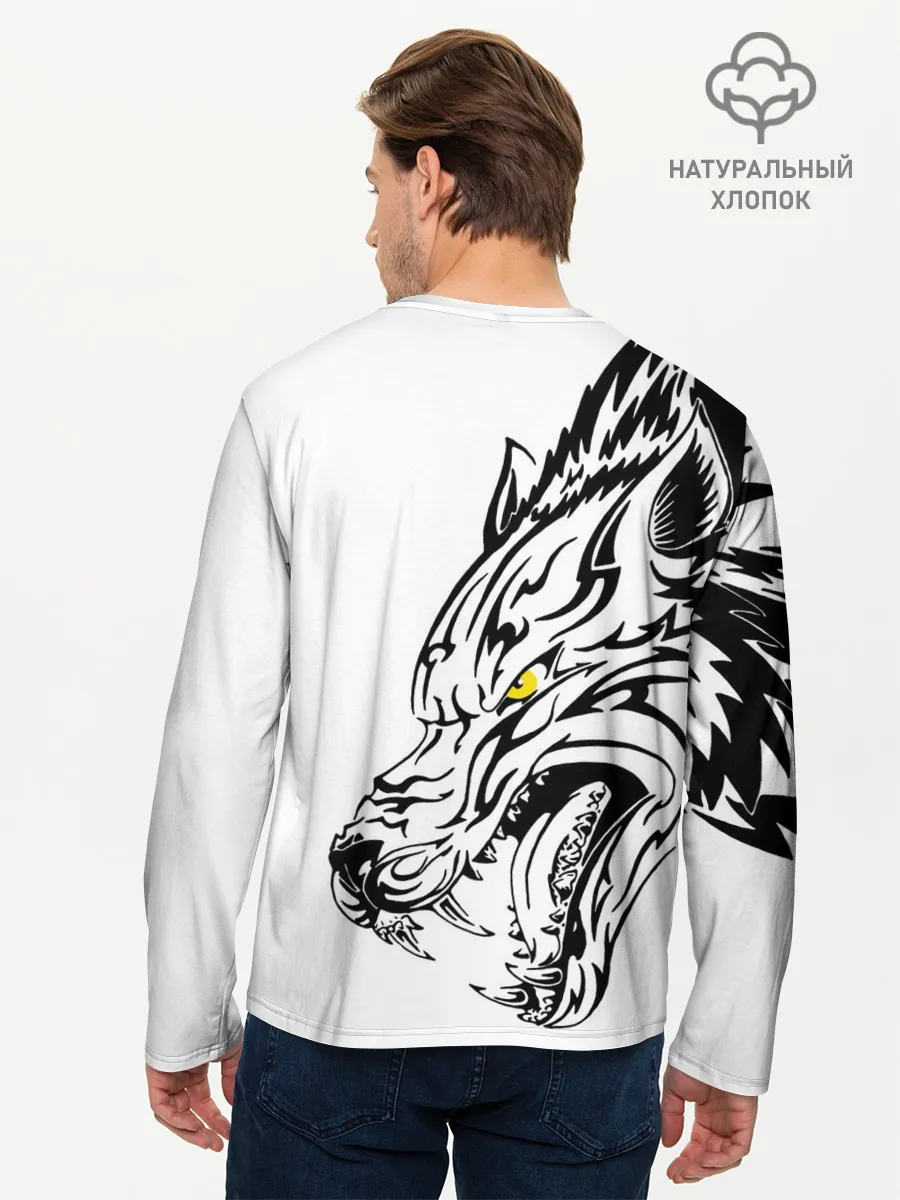 Мужской лонгслив базовый / Человек человеку волк