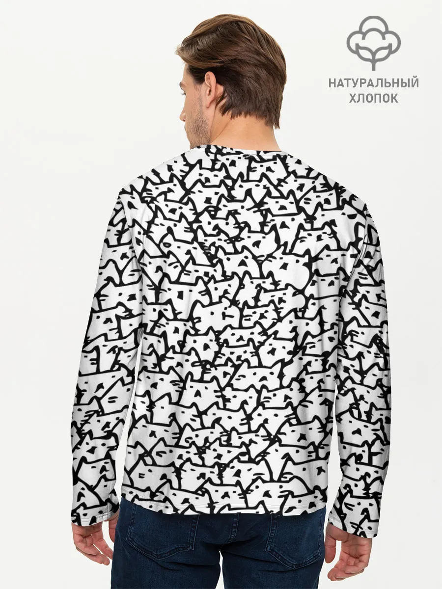 Мужской лонгслив базовый / Котики