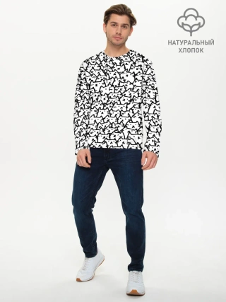 Мужской лонгслив базовый / Котики