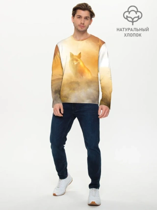 Мужской лонгслив базовый / Лисичка в тумане
