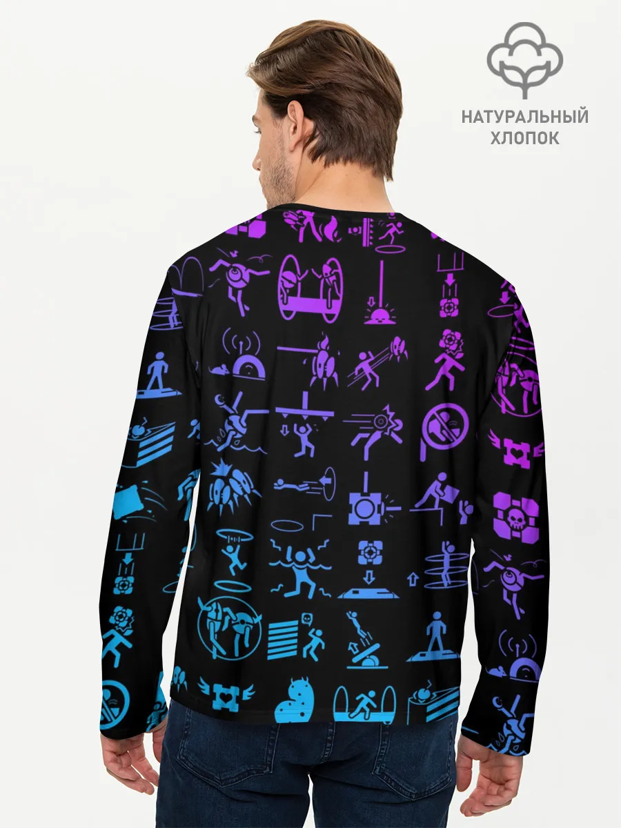 Мужской лонгслив базовый / Portal icons