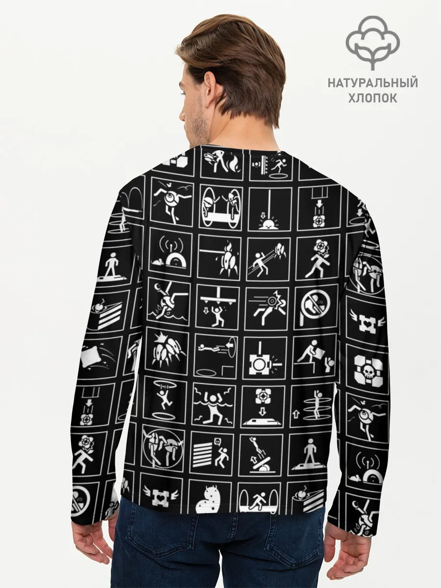 Мужской лонгслив базовый / Portal icons
