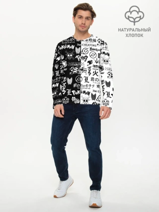 Мужской лонгслив базовый / ЛОГОТИПЫ АНИМЕ / LOGO ANIME