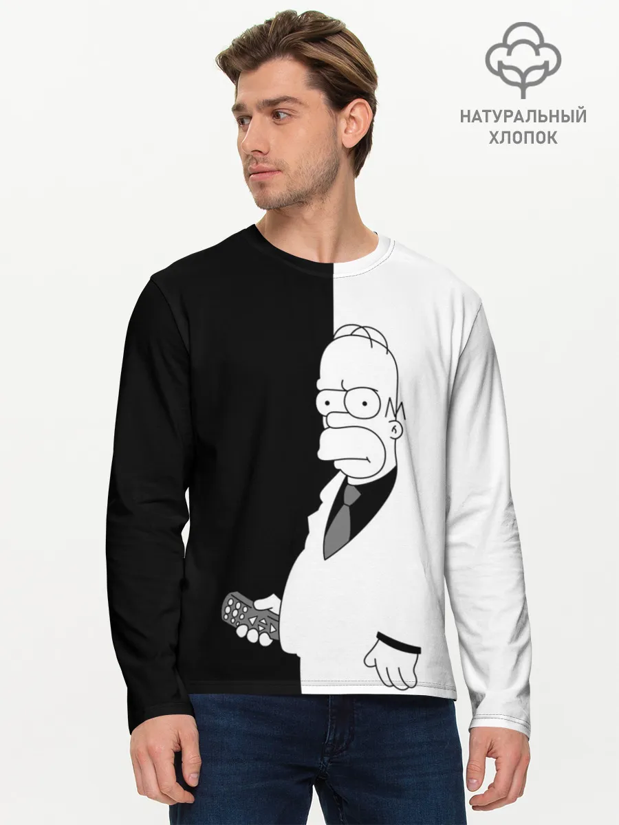 Мужской лонгслив базовый / Гомер Симпсон