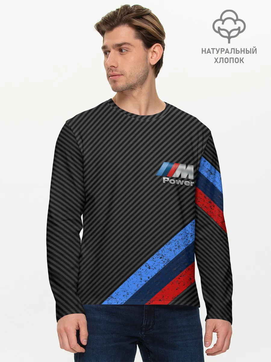 Мужской лонгслив базовый / BMW КАРБОН