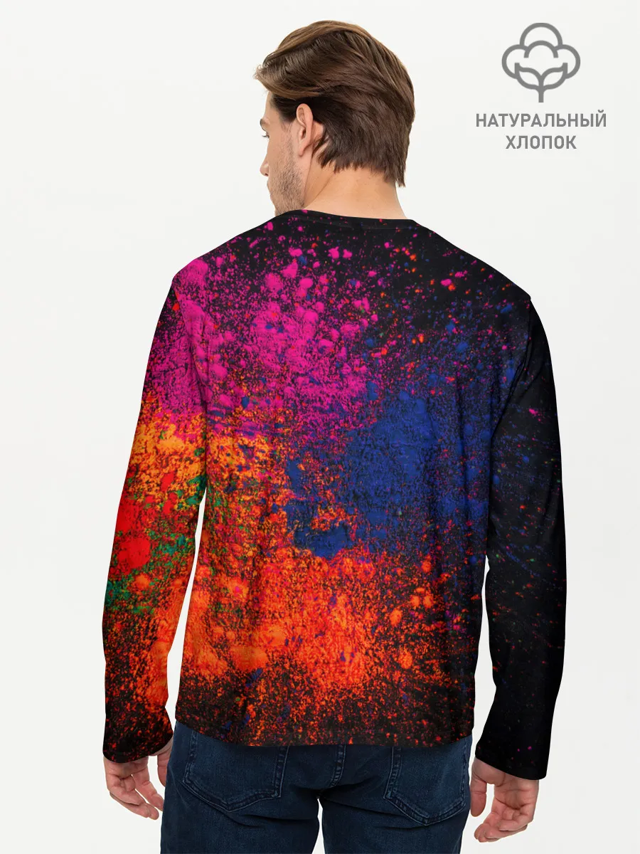 Мужской лонгслив базовый / Брызги краски