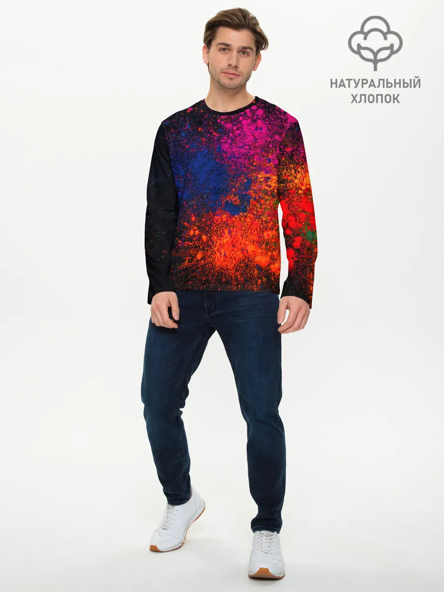 Мужской лонгслив базовый / Брызги краски
