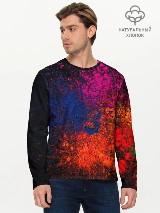 Мужской лонгслив базовый / Брызги краски
