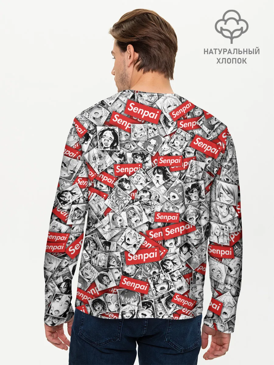 Мужской лонгслив базовый / Senpai ahegao