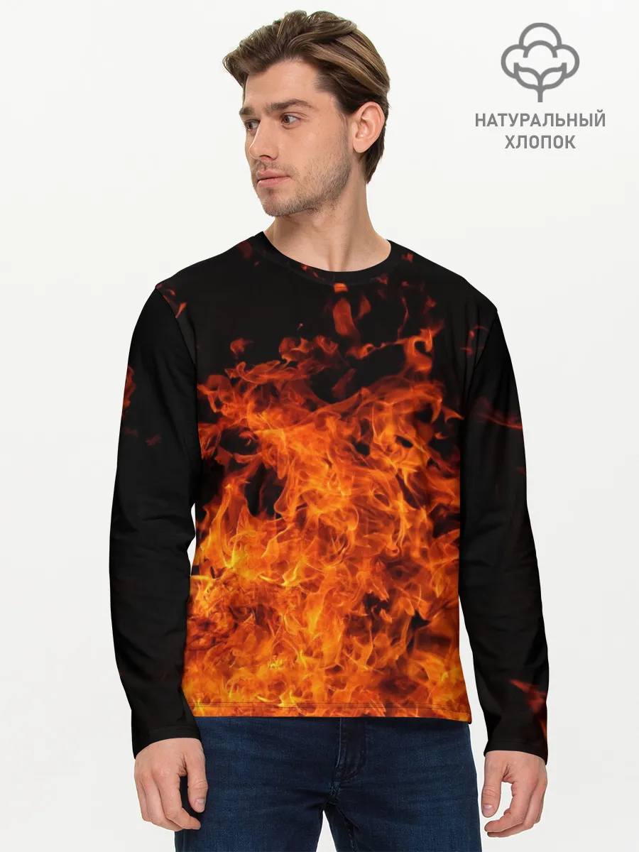 Мужской лонгслив базовый / Огонь