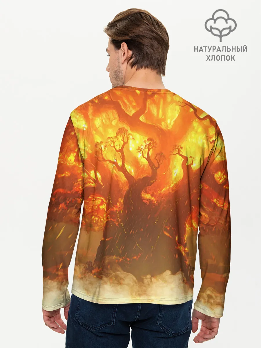 Мужской лонгслив базовый / Горящая Сибирь