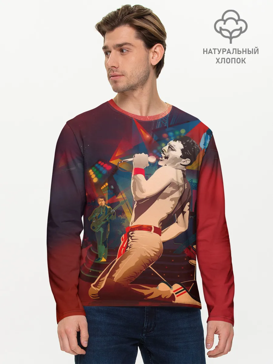 Мужской лонгслив базовый / Фредди Меркьюри