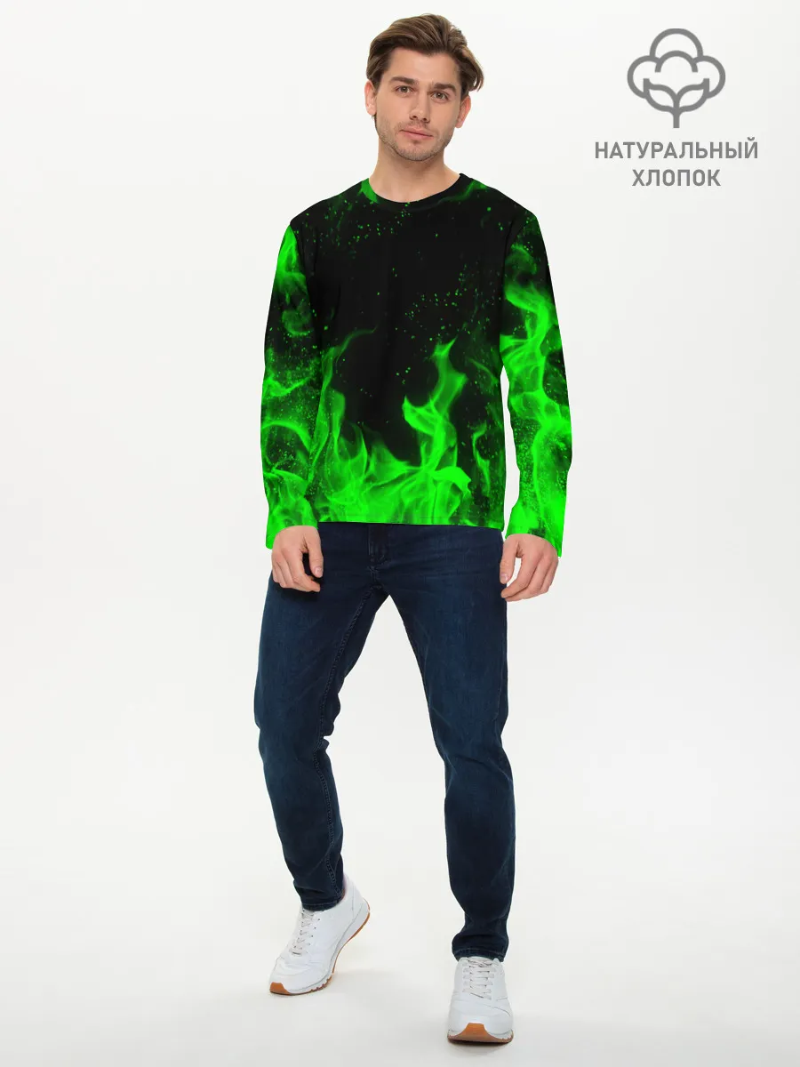 Мужской лонгслив базовый / ЗЕЛЁНЫЙ ОГОНЬ | GREEN FIRE
