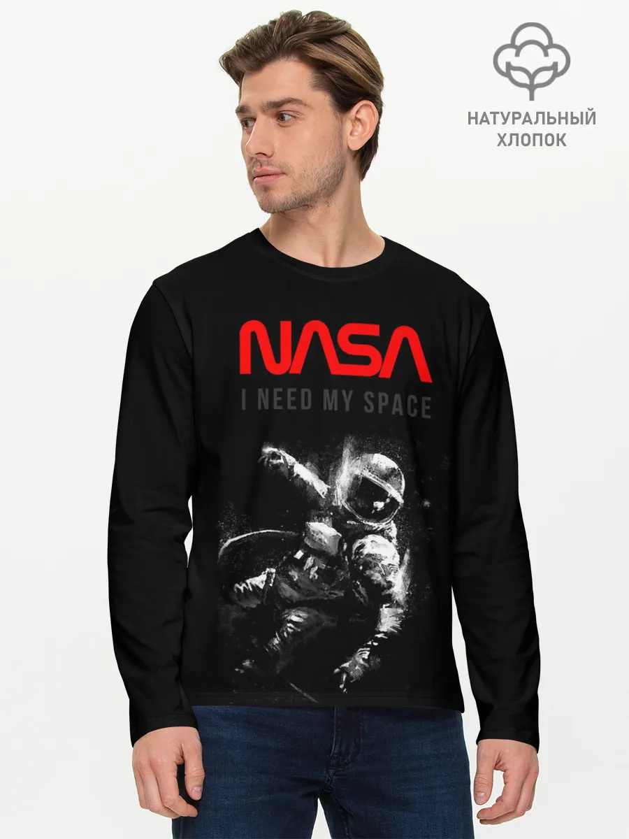 Мужской лонгслив базовый / Nasa
