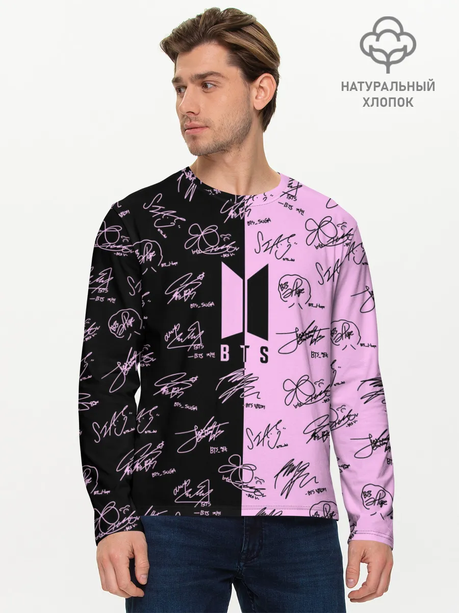 Мужской лонгслив базовый / BTS АВТОГРАФЫ | БТС