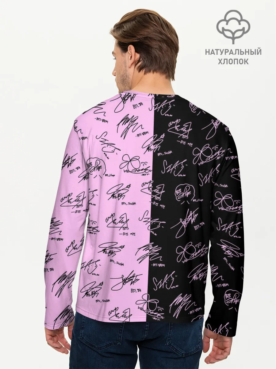 Мужской лонгслив базовый / BTS АВТОГРАФЫ | БТС