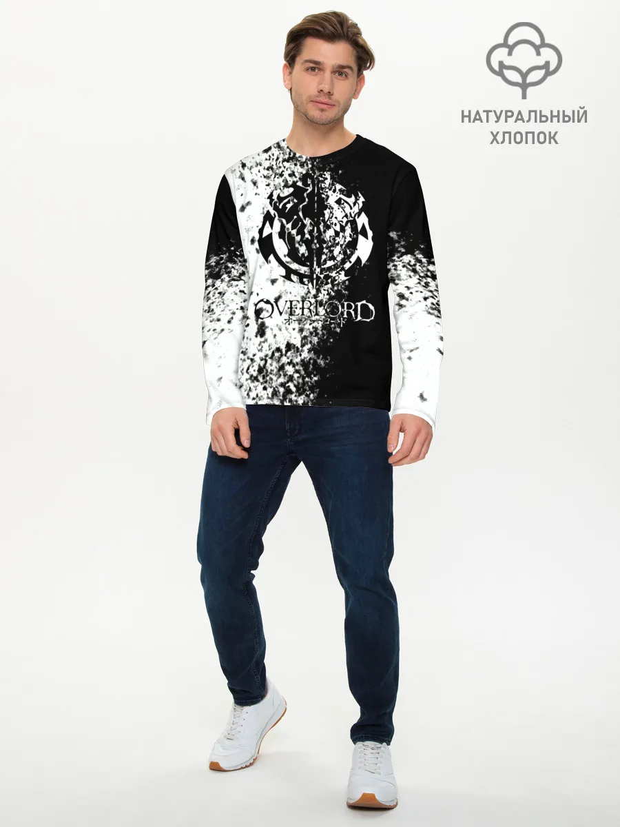 Мужской лонгслив базовый / чб спрей оверлорд