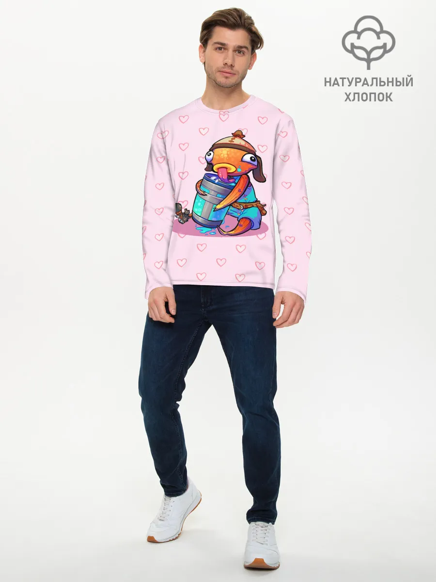 Мужской лонгслив базовый / Рыба Фортнайт