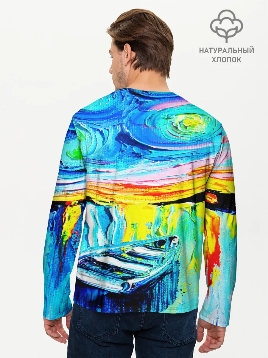 Мужской лонгслив базовый / НОЧНОЙ ПРИЧАЛ ВАНГОГ