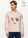 Мужской лонгслив базовый / милое аниме лицо