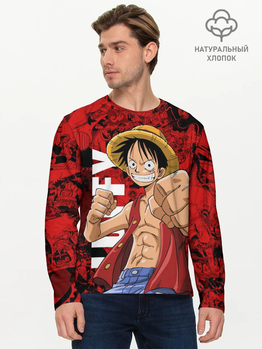 Мужской лонгслив базовый / Манки Д. Луффи, One Piece