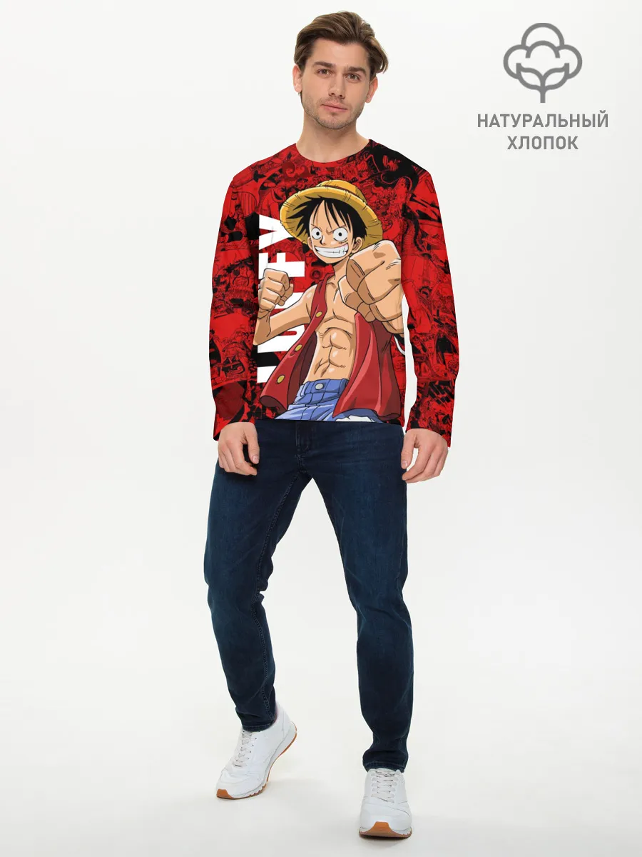 Мужской лонгслив базовый / Манки Д. Луффи, One Piece
